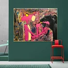 Современная уличная Картина граффити на холсте Розовый Леопард Холст Плакаты и принты Настенная картина для гостиной домашний декор
