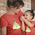 Одинаковая одежда для всей семьи, Тиана, принцесса и лягушка, для взрослых, унисекс, с принтом Диснея, Прямая поставка, футболки для маленьких девочек, мальчиков, женщин и мужчин