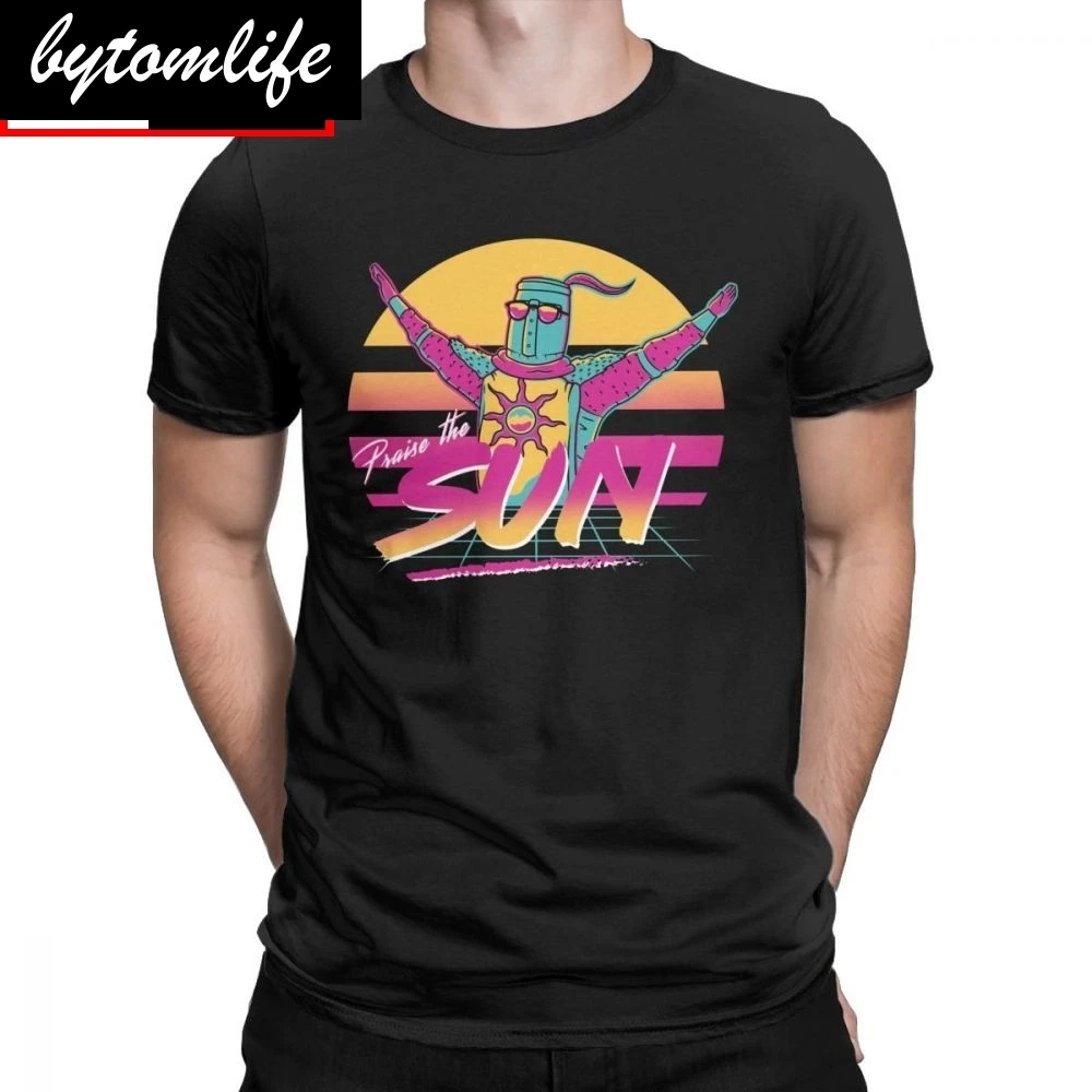 Мужские футболки Praise The Sun Dark Souls забавные натуральный хлопок футболка с коротким