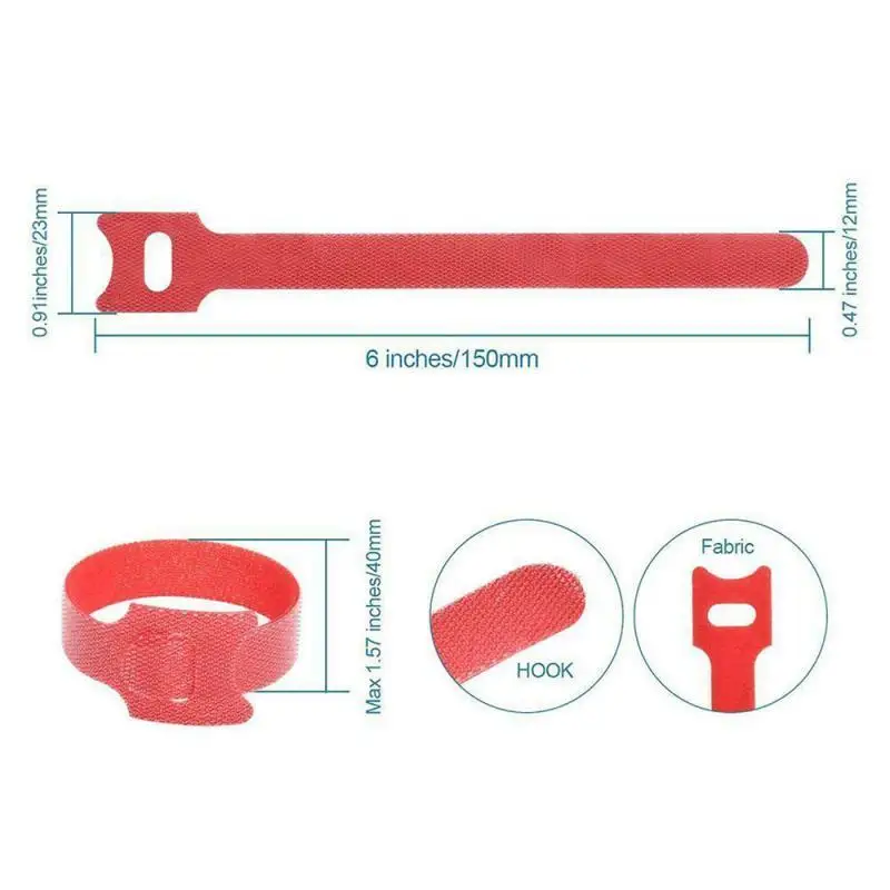 

50pcs/set Adhesive Loop Hook Nylon Hook and Loop Strap Cable Ties Reusable Wire Organizer Self Adhesive Clip Holder Ties Strap