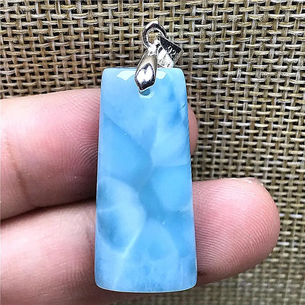 Подвеска Larimar из натурального синего камня для мужчин и женщин прямоугольные