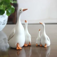 courtyard mother and son duck resin statue crafts for cabinet living room office tabletop ornaments home decoration photo prop