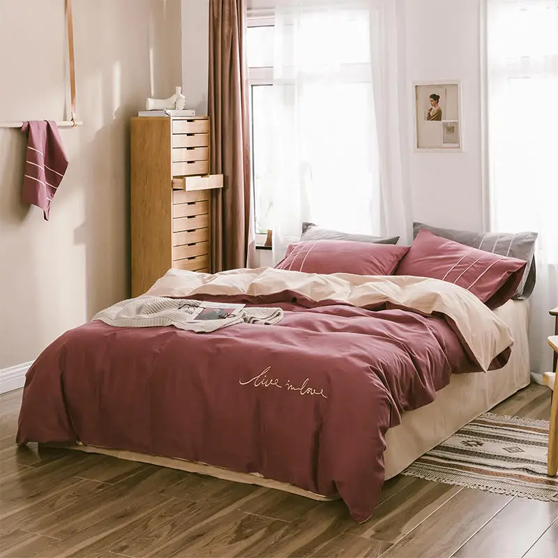 Отель фиксатор чистый цвет 100% хлопок постельное бельё мягкий сатин постельного