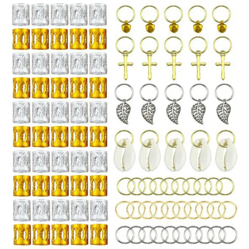 100 шт Золотая заколка для волос дреды бусины лист звезда Сделай Сам манжеты