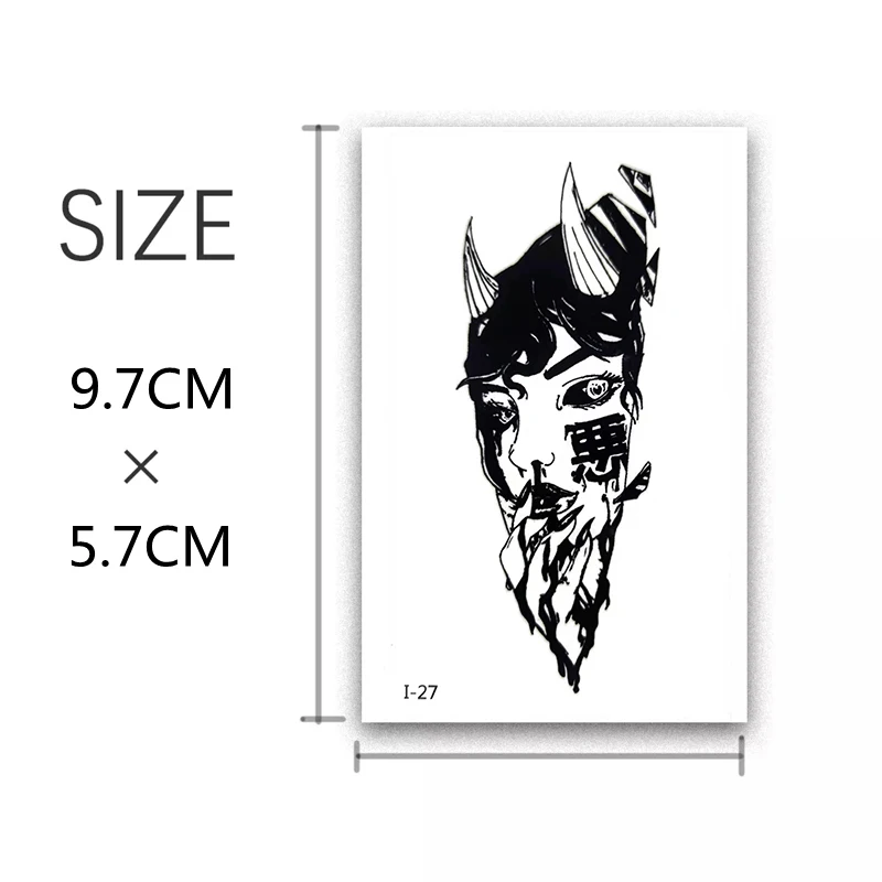 2Pcs Waterproof Temporary Tattoo Sticker Devil，Hydra Flash Tattoo Neck Wrist  Body Decorate Art Decals Fake Tattoo For Women Men