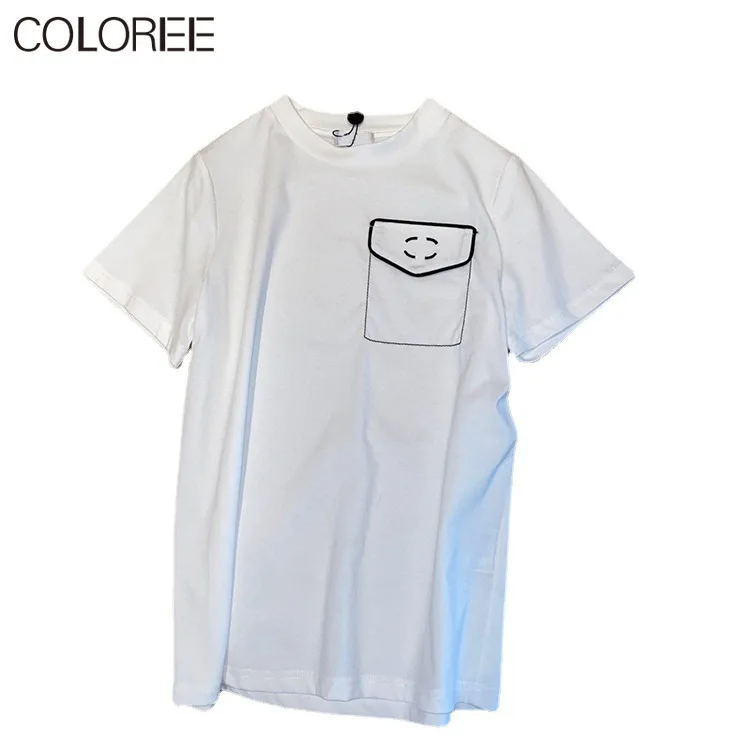 

Brand Designers Letter Embroidery Top Mujer 2021 Summer Loose Casual O-neck Cotton T Shirt Women Short Sleeve T-shirt Femme