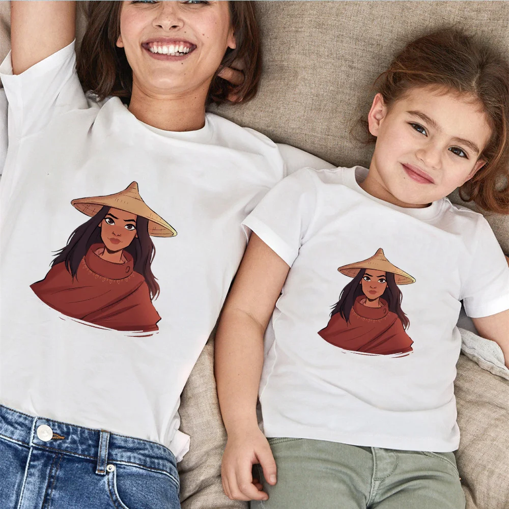

Cartoon Disney Princess Ray Printed Family Matching T Shirt The Last Dragon Cute Mommy And Me Clothes Family Look Tops Dropship