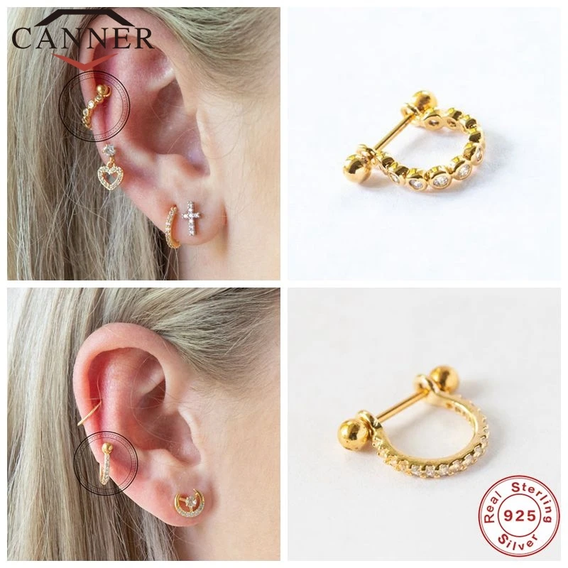 Серьги-гвоздики CANNER из стерлингового серебра 25 пробы женские роскошные