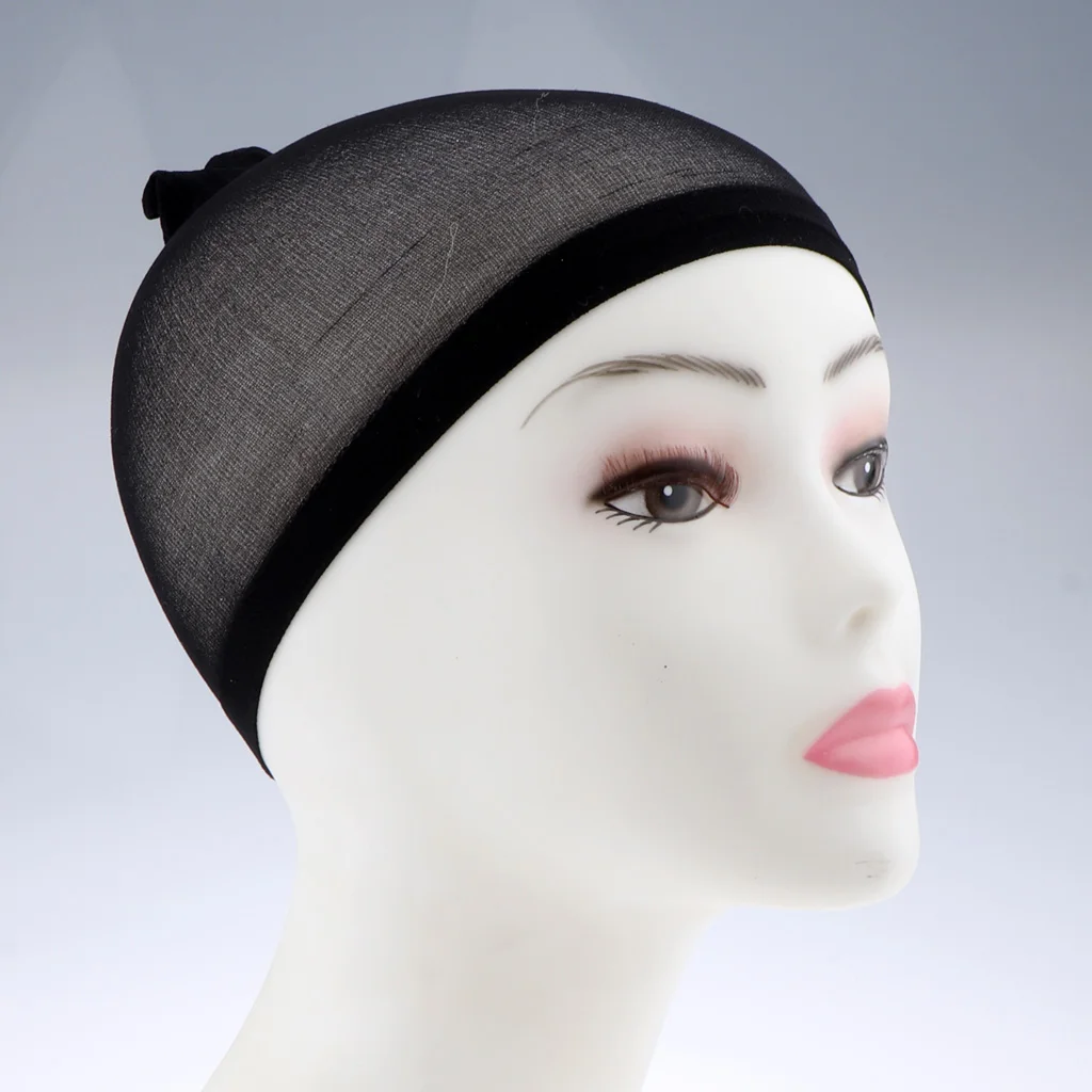 

Wholesale 100 Pieces Breathable Black Spandex Dome Cap Mesh Hair Net for Making Wig Cap for Making Wigs Stretchy Snood