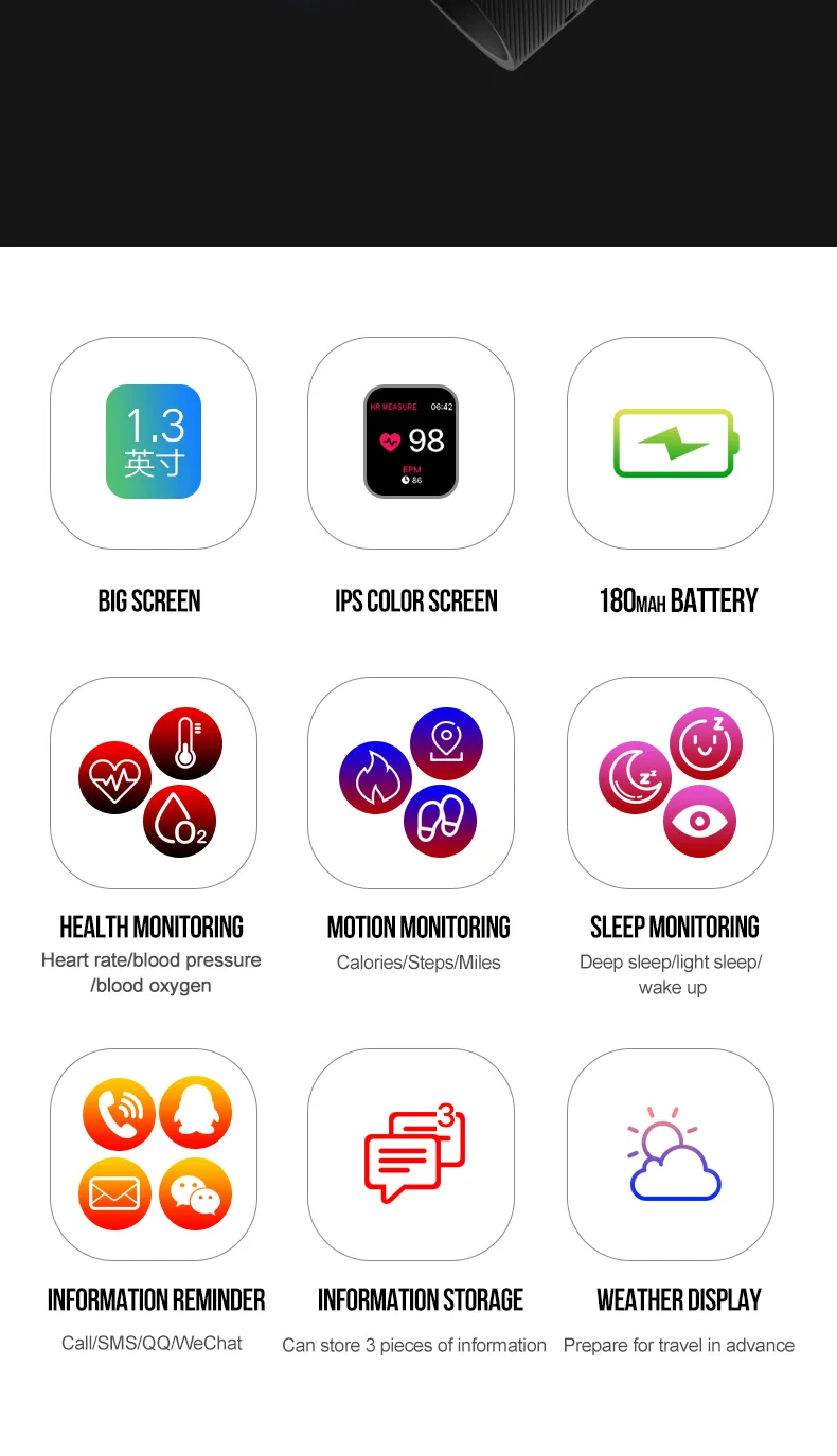 

New Smart Watch Men Fitness Tracker Bracelet Waterproof Monitor Temperature Blood Pressure Heart Rate Sport For Android IOS