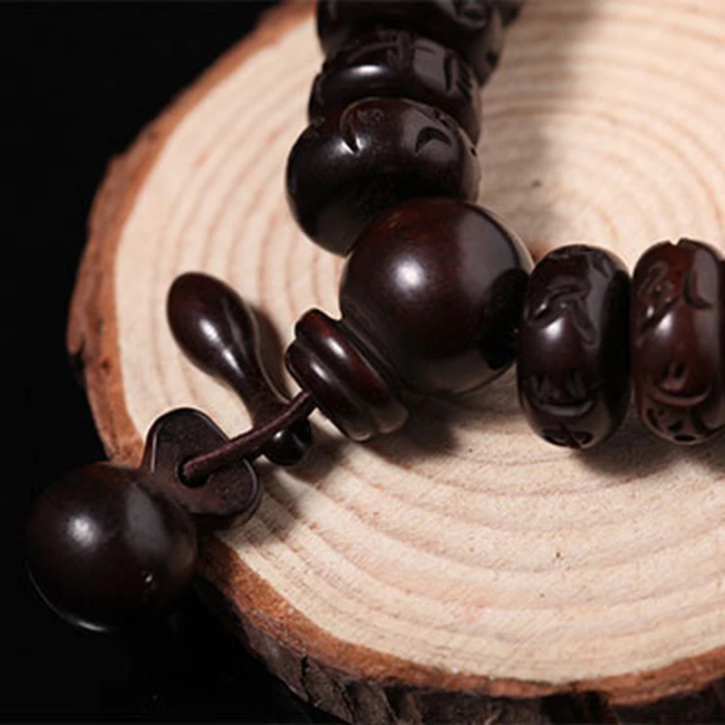 Натуральные бусы Будды Браслеты Ручной Работы жилеткой обманкой дерева Ом Мани
