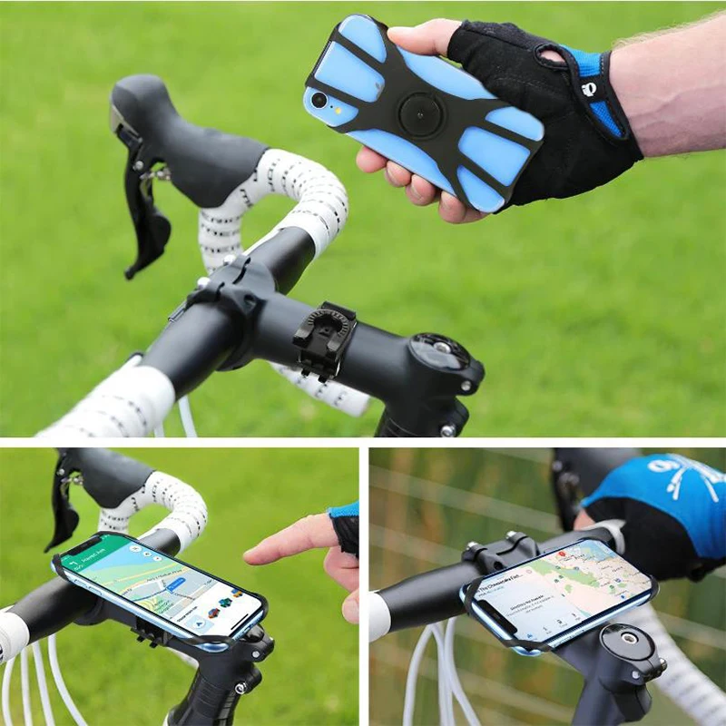 Купи 360 Rotation Removable Silicone Bicycle Mobile Phone Holder Electric Vehicle Motorcycle Mobile Phone Navigation Bracket за 159 рублей в магазине AliExpress