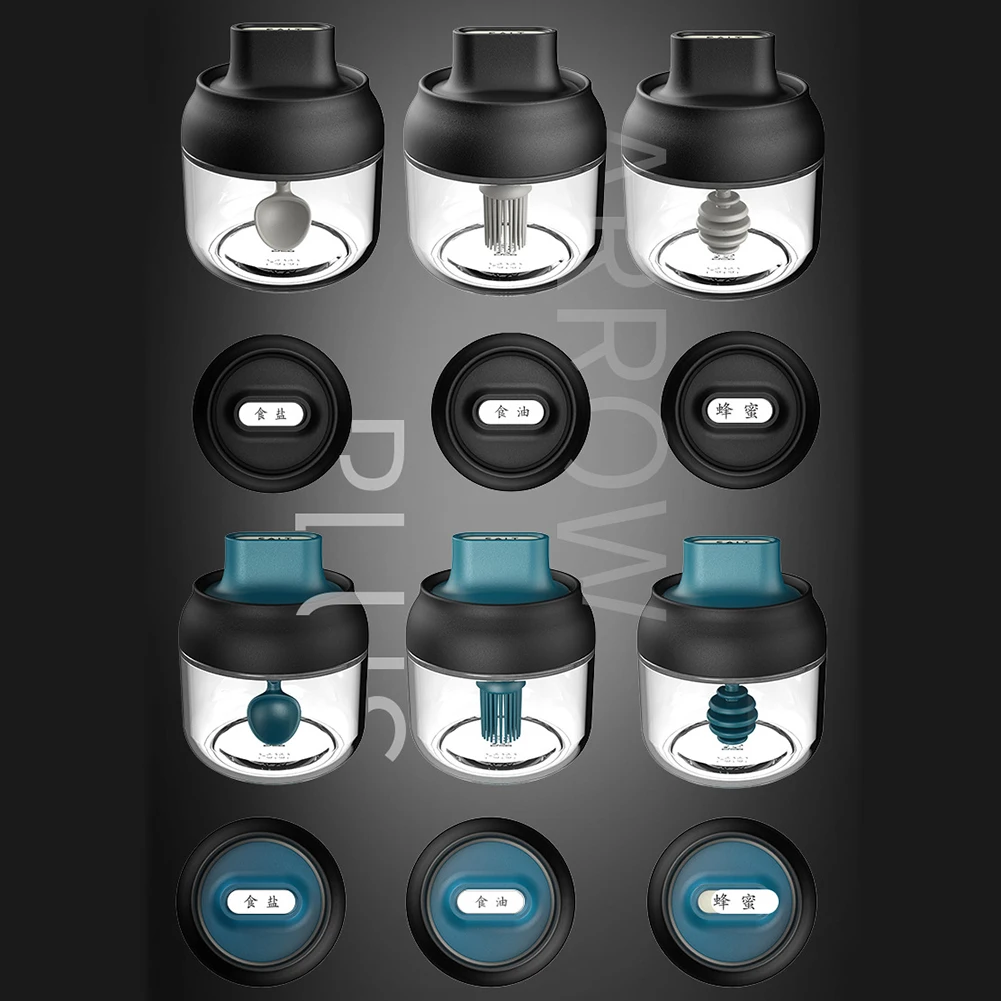 260 мл емкость для приправ масло мед соль контейнер специй бутылка с ложкой