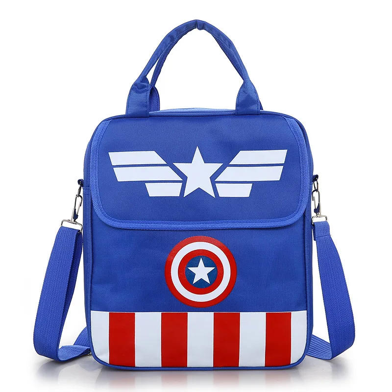 Сумка для учеников в стиле Диснея, Портативная сумка для учеников в стиле Капитана Америки, сумка через плечо с диагональю