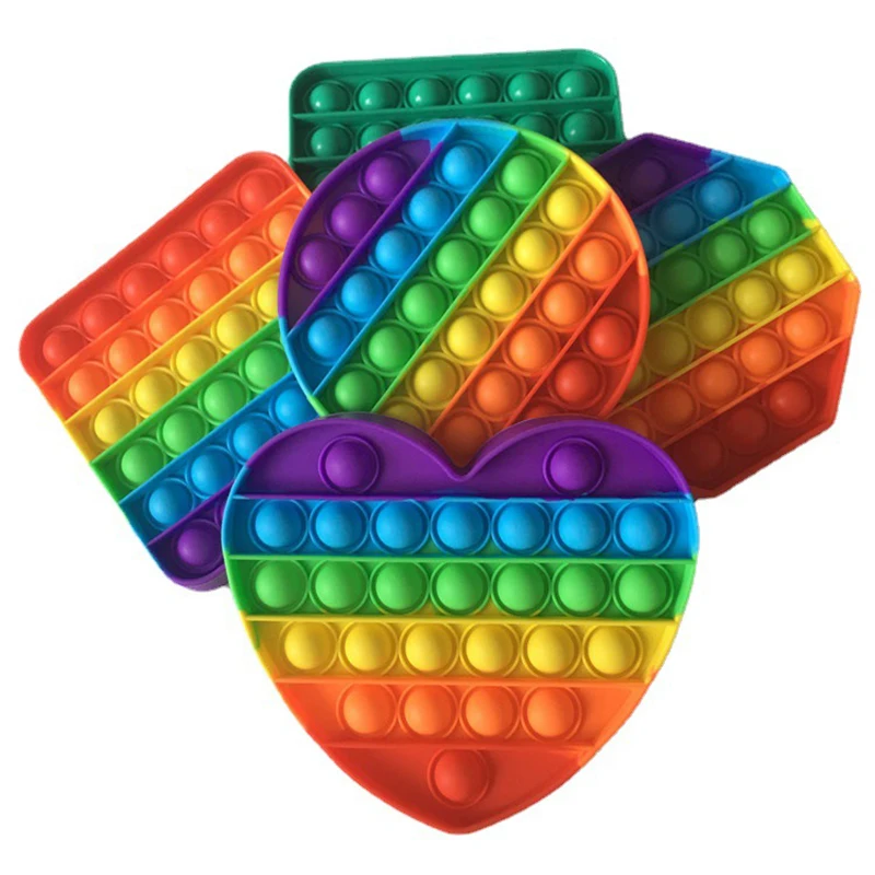 

Reliver Stress Toys Rainbow Push It Bubble Antistress Toys Sensory Toy To Relieve Autism for Adults and Children