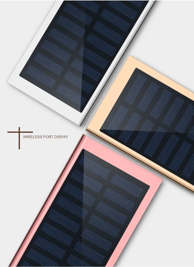 

Solar Power Bank Ultra-Thin Mobile Phone Universal 10000 mAh for Apple Samsung Xiaomi Mi