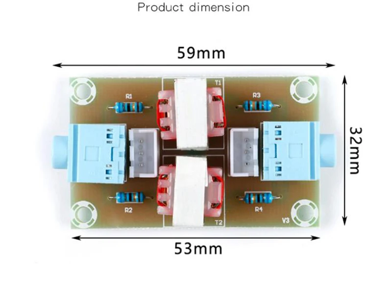 

XH-M372 Audio Isolator Car Common Ground Suppression Interference Noise Isolation Module Transformer Coupler