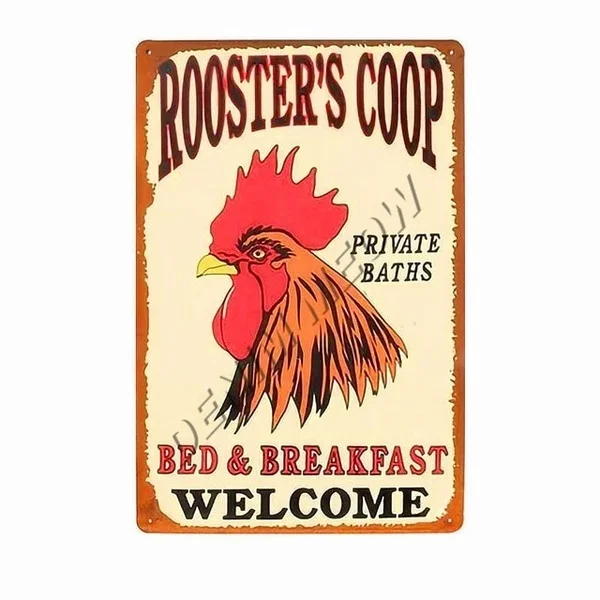 

Happy Chickens Lay More Eggs Metal Sign Rooster's Coop Shabby Chic Wall Art Plate Farmhouse Decoration Animal Wall Poster WY82