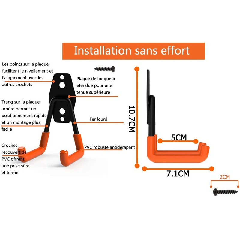 Storage Utility Double Hooks Heavy Duty for Organizing Power Tools Small U (Pack of 6 2 x 2.8 4.2 Inches) | Дом и сад