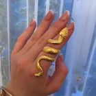 Кольцо женское, металлическое, с золотым покрытием, в стиле панк, регулируемое, 2021