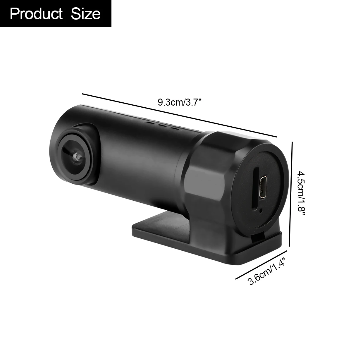 Видеорегистратор для автомобиля черный 360 Вращающийся Full HD 1080P Мини WiFi