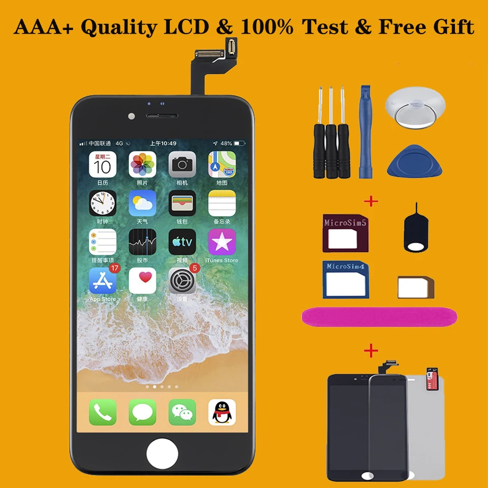 AAA + экран для iPhone 6s 6 5S 7 Plus ЖК сенсорный в сборе дигитайзер смартфона модуль 8 5 X XS