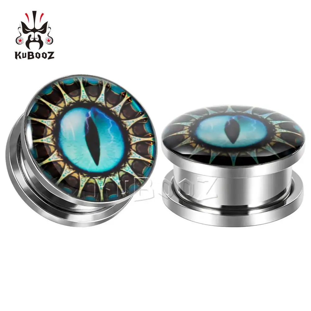 Style 1 Kubooz, новинка, красочные серьги для пирсинга глаз, тоннели, серьги для ушей, нержавеющая сталь, ювелирные изделия для тела, для мужчин, для мужчин, модный подарок, от 6 до 30 мм - Окраска металла: Style 1