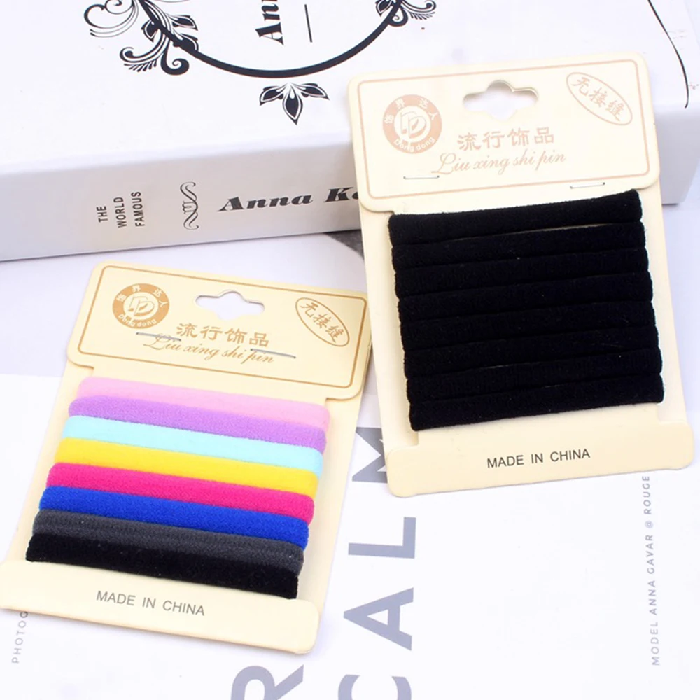 8 шт./компл. девушка просто упругая резинка для волос обтянутая тканью однотонные