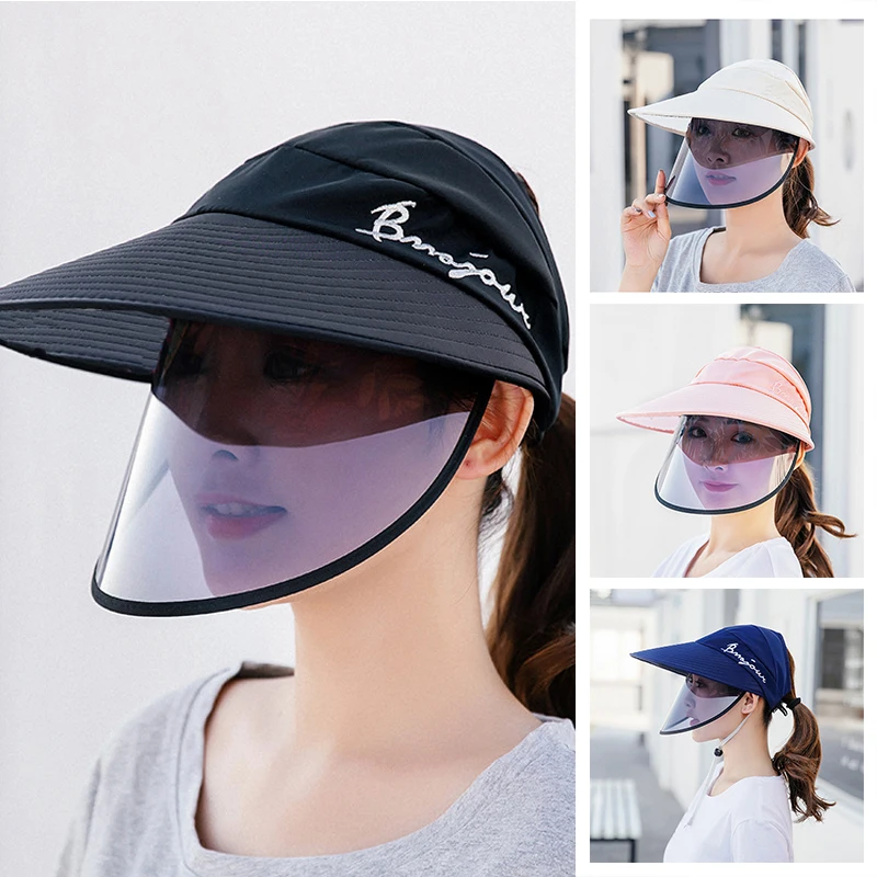 

Summer Sun Protection Ultraviolet Polarized Sun Visor Hats For Women Outdoor Travel Fishing Biking Cover Face Sun Hat Cap