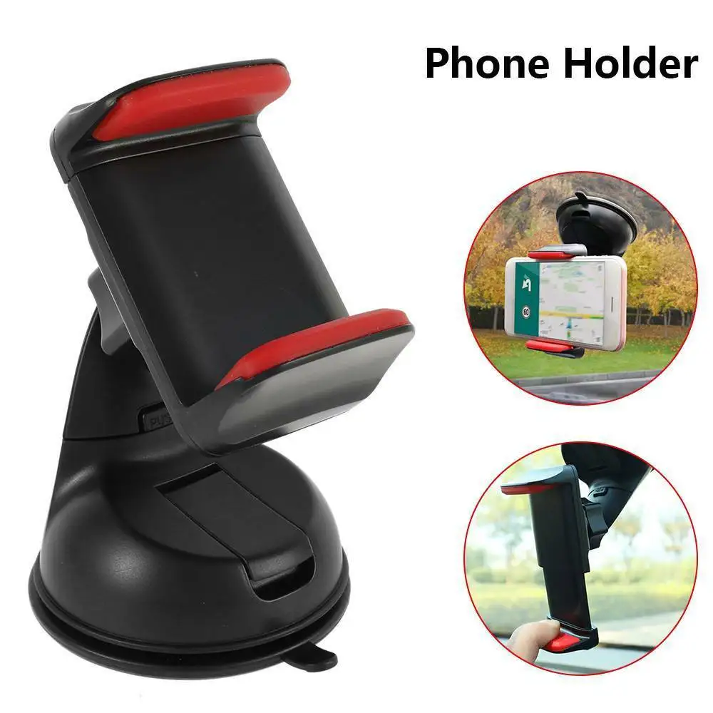 

360 Degree Car Phone Holder Dashboard Suction Auto Windscreen Mount Universal Car Mobile Phone Stand Accessories Black