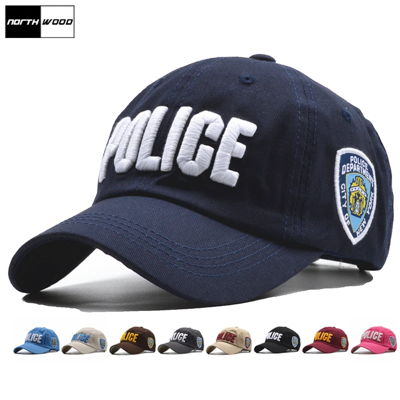Брендовая хлопковая детская бейсболка NORTHWOOD с надписью полиция Детские Снэпбэк