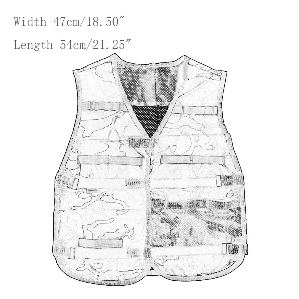 

54*47cm New Outdoor Tactical Adjustable Vest Kit N-strike Elite Games Hunting Vest Black / Colorful Military Green LESHP