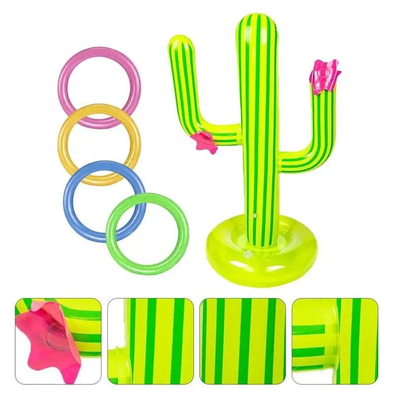 Juego de Cactus inflable de PVC para piscina, piscina flotante de agua, art&iacute;culos para fiestas festejos, Bar de hielo, viaje-3