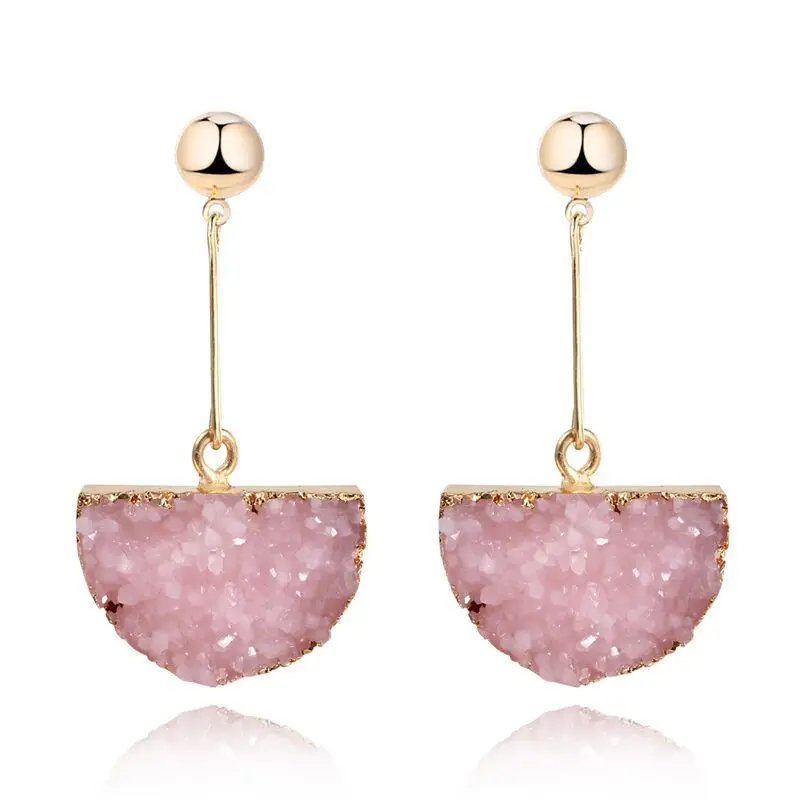 1 пара полимерные камни Друза серьги для женщин ювелирное изделие ручной работы