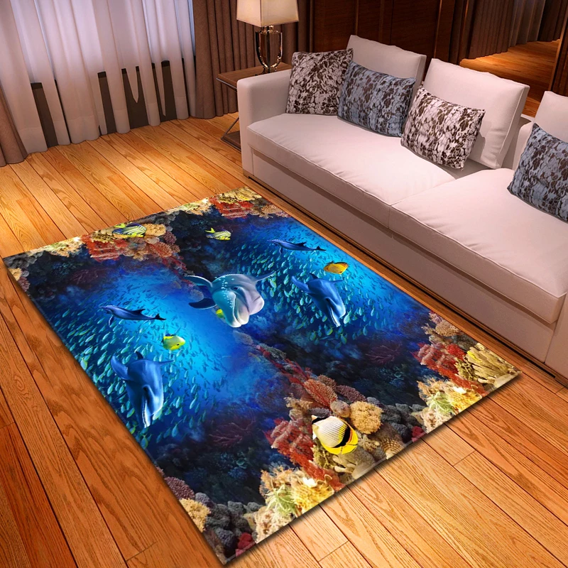 3D Океанский мир ковры детская комната коврик прикроватная зона для детской игры