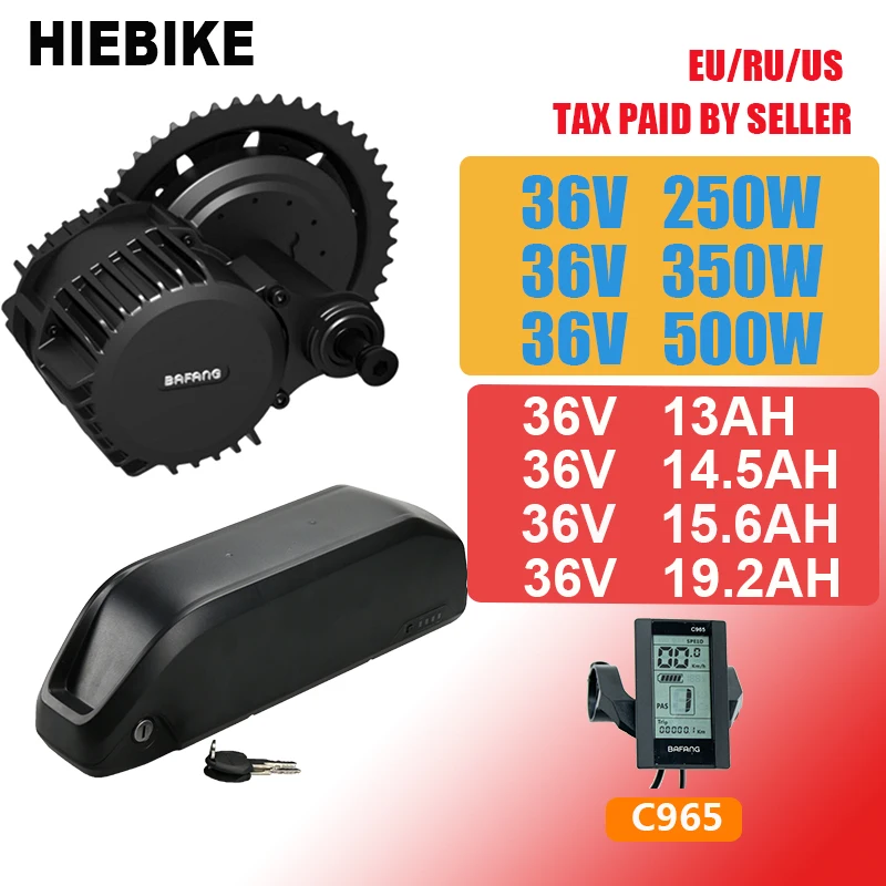 36V 250/350/500w Bafang с Батарея е байка 36В 13/14. 5/15. 6/19. 2ah 8fun BBS02 BBS01 фара для
