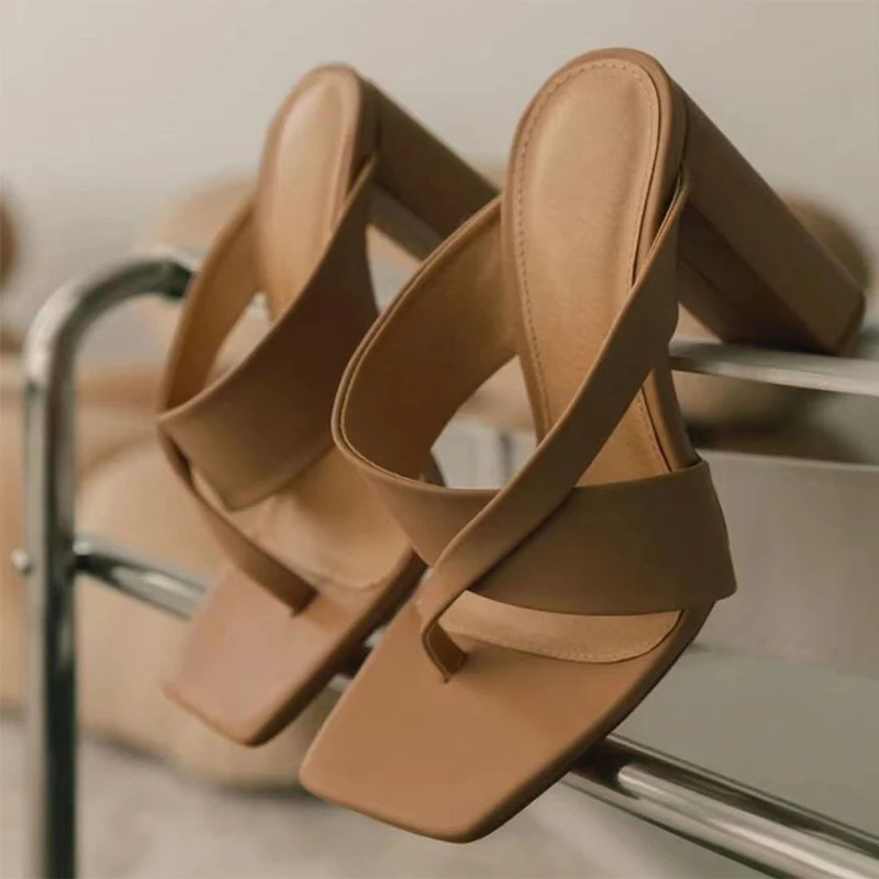 

Женские туфли-лодочки на квадратном каблуке, новинка 2021, Классические босоножки на высоком каблуке, модные Универсальные дамские тапочки н...