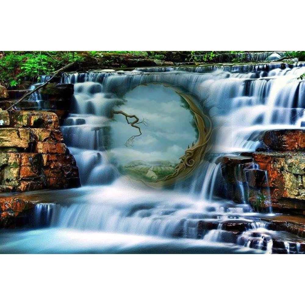 

Полноразмерная/круглая 5D алмазная живопись «сделай сам», пейзаж, водопад, вышивка, узор, наборы для вышивки крестиком, мозаичные наклейки на...