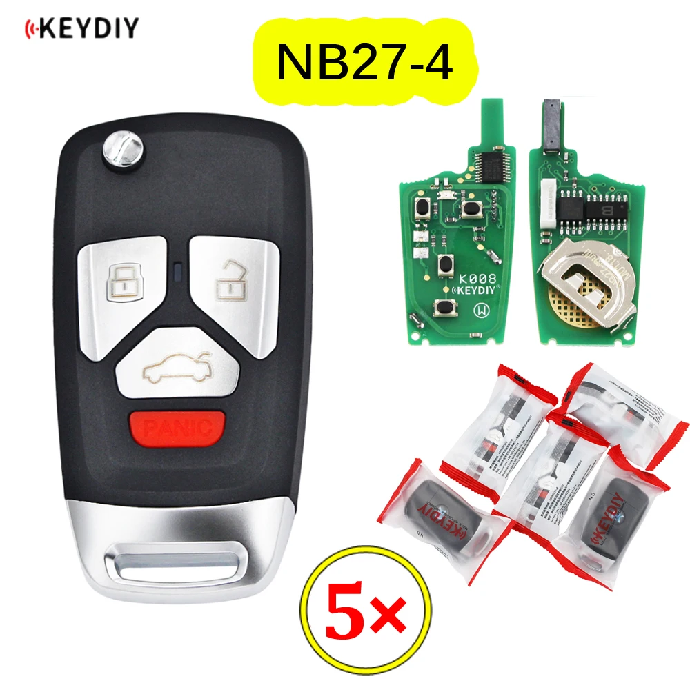 5 шт./лот KEYDIY 4 кнопки многофункциональный пульт дистанционного управления NB27-4