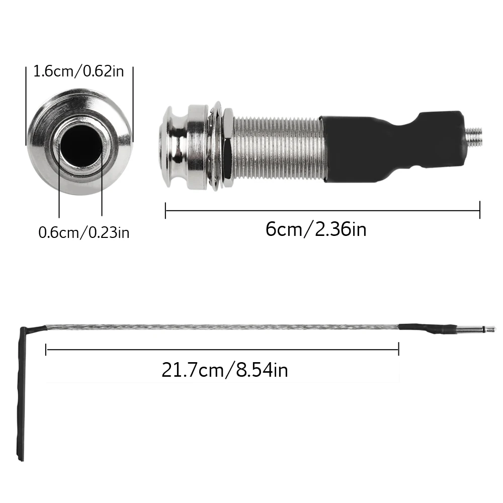 звукосниматель Гавайская гитара 1/4 ' Piezo пикап конец Pin 6.35 мм джек с Ukelele для