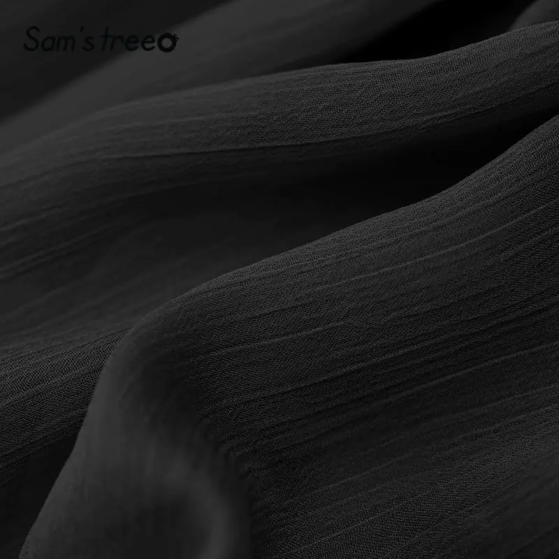 SAM'S TREE Черный однотонный минималистичный стиль Вязаный Пуловер женское платье зима розовый чистый шифон пэчворк повседневные женские платья