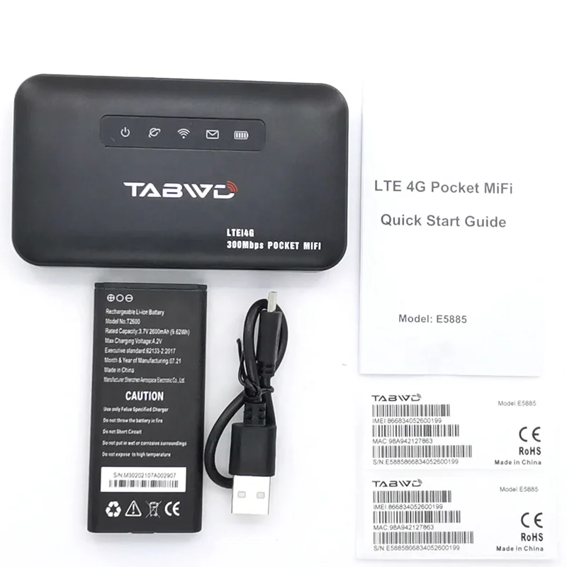 Карманный Wi-Fi роутер E5885 300 Мбит/с 4G слот для Sim-карты RJ45 Lan порт мини-роутер CPE