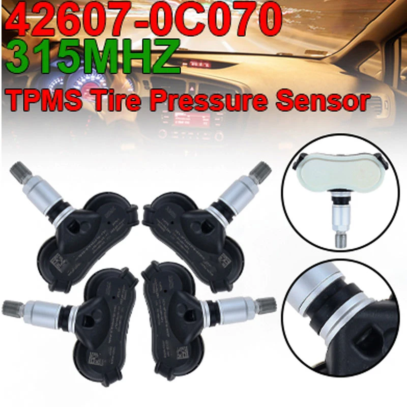 4 шт. новый датчик давления в шинах TPMS для 2008-2013 Toyota Sequoia Tundra Sienna 315 МГц 42607-0C070 426070C070 |