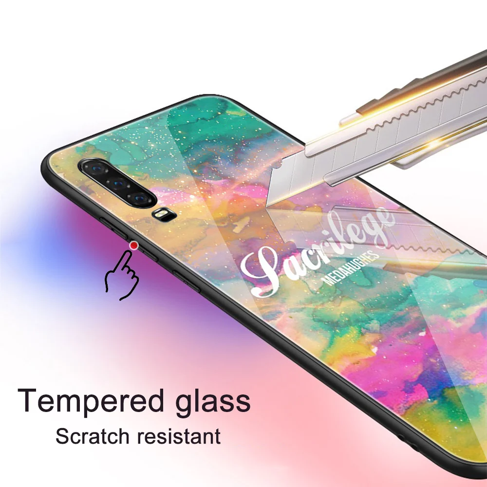 

Text Stripe Case for Huawei P30 P20 P40 Lite Pro P Smart Plus 2019 Honor 30 20 10 Pro Mate 40 30 20 Lite Pro Glass Phone Cases