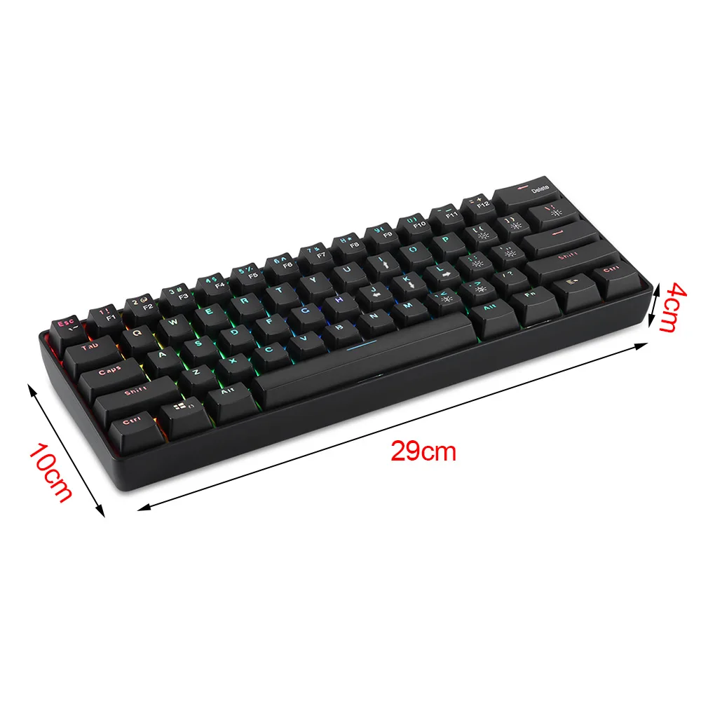 

61 Keys Mechanical Keyboard USB 2.4G Wireless Dual-mode English&Russian Keyboards with RGB Light Effect Red/Blue Switches