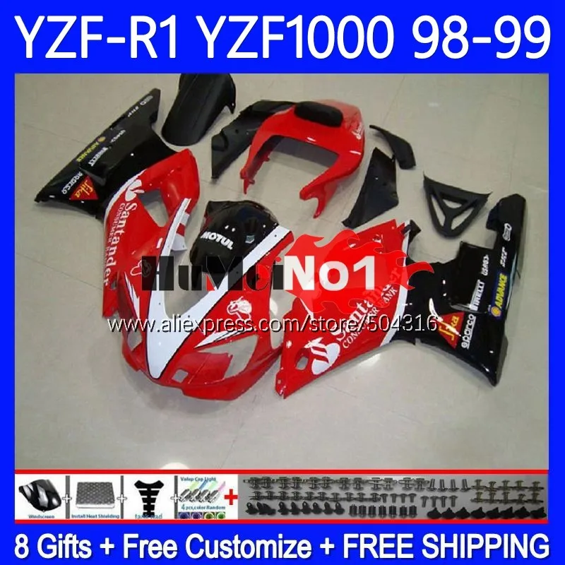 

Корпус для YAMAHA YZF R 1 1000 CC 1000CC 98-99 156MC.18 YZF R1 YZF1000 YZFR1 98 99 YZF-1000 1998 1999 обтекатель черный красный