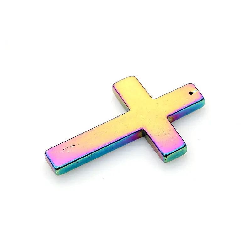 Черный галлоновый камень немагнитное покрытие крест кулон гематит DIY ручной