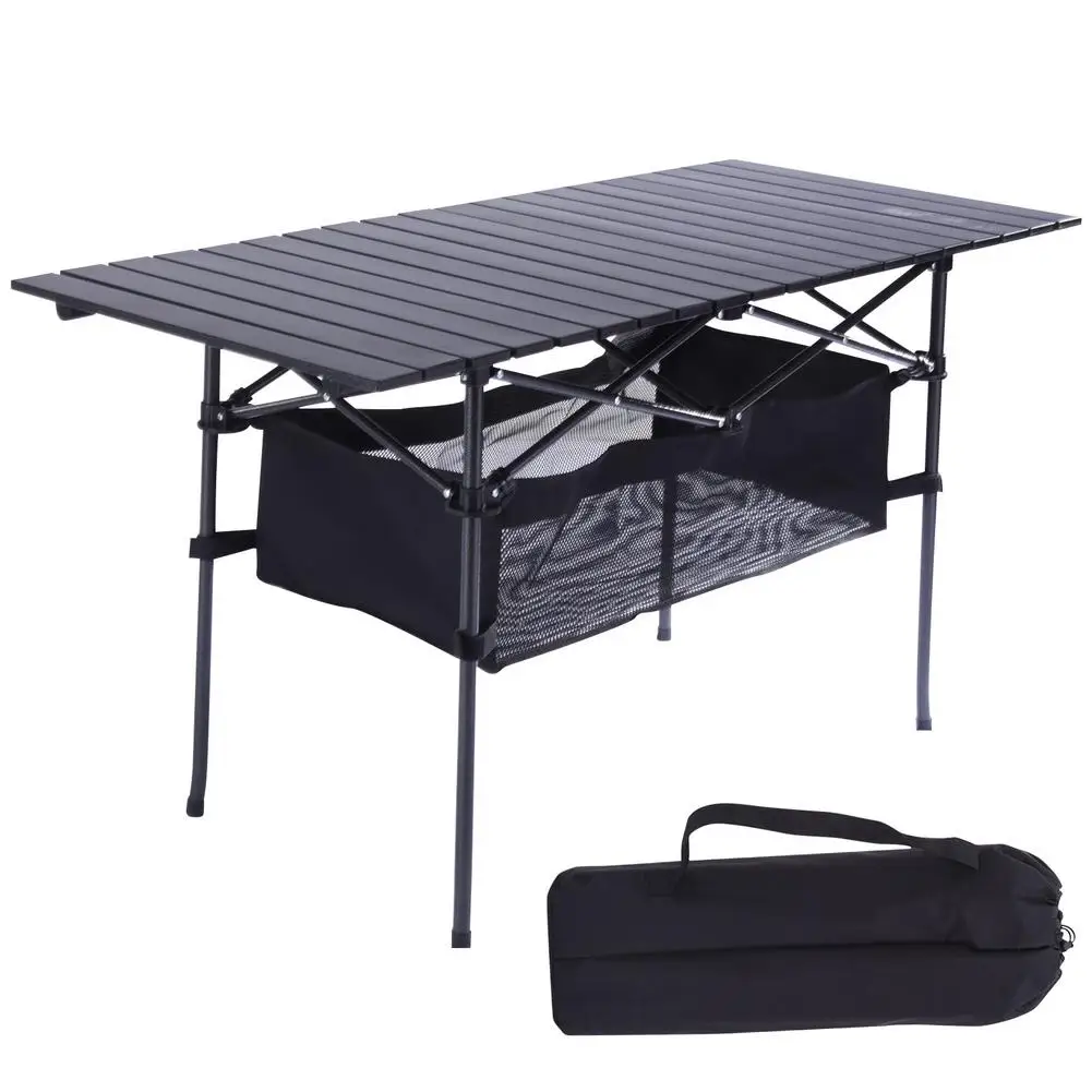 

Outdoor Camping Folding Table Home Picnic Barbecue Tours Tableware Ultra Light Aluminum Foldable Tables Computer Bed Desk