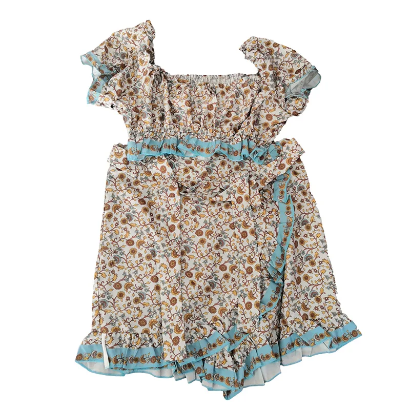 Foridol винтажный Женский комплект из двух предметов с оборками богемные шорты