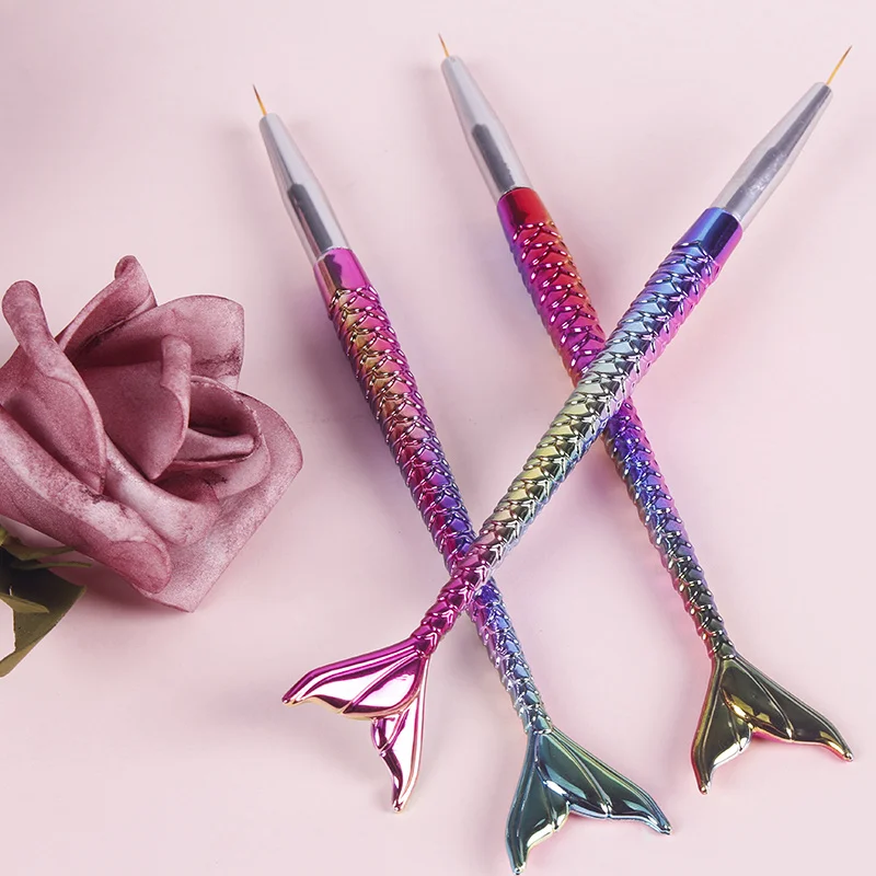 Русалка Радуга рыбий хвост кисть скульптура точечный инструмент для дизайна